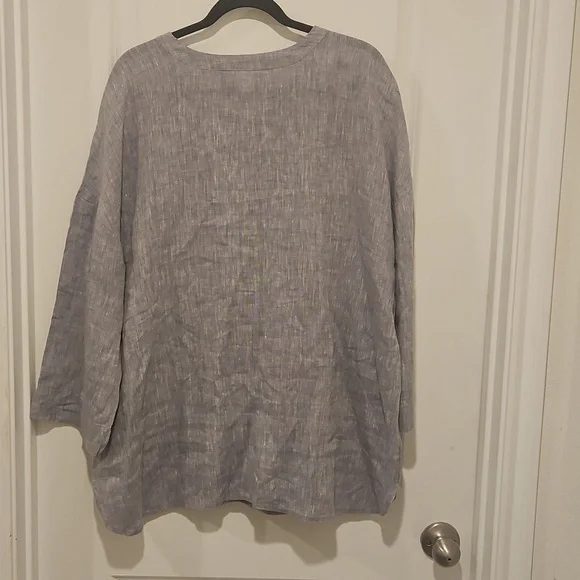 J Jill linen tunic top blue Grey Size XL - Picture 3 of 11